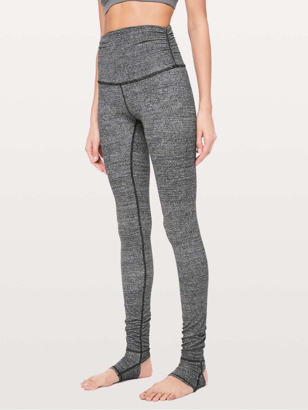 Lululemon still mind stirrup tights leggings - interlink ice grey black 💜